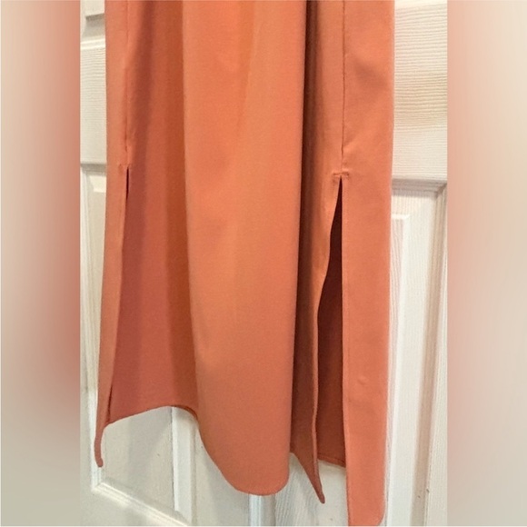 COS Open Back Midi Dress Orange Relaxed Fit Sleeveless Like New Size Medium - Picture 13 of 16
